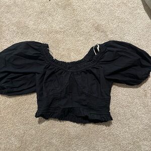 Free People Elegant Black Top